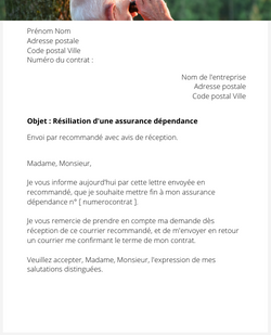 la lettre pour resilier une assurance dependance